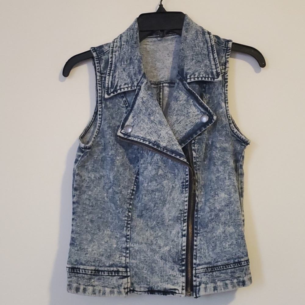Denim Acid Wash Vest